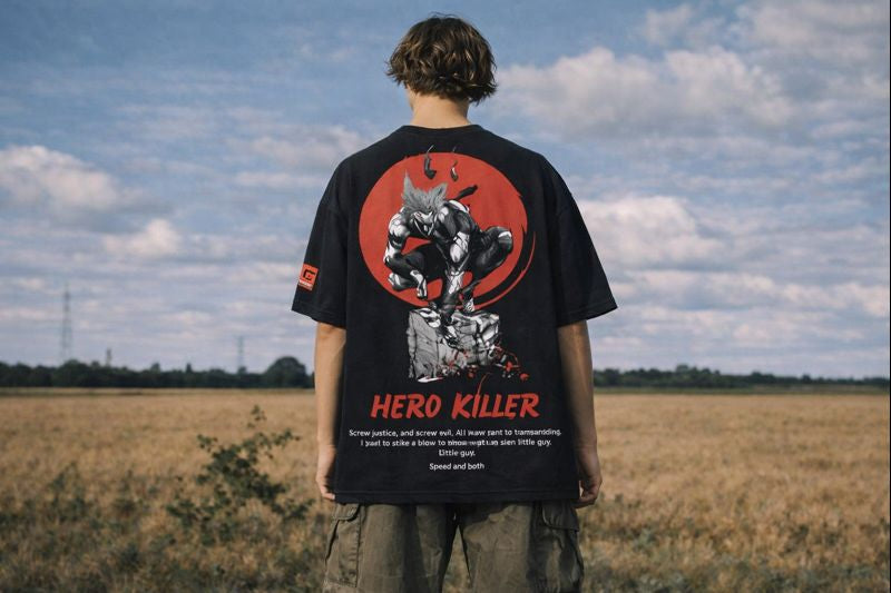 🖤 OVERSIZED GRAPHIC T-SHIRT – HERO KILLER EDITION