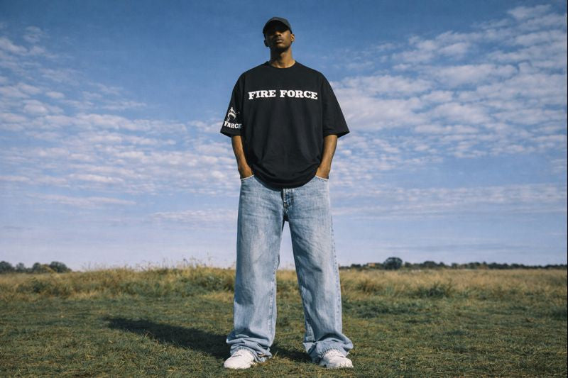 🖤 OVERSIZED GRAPHIC T-SHIRT – FIRE FORCE EDITION