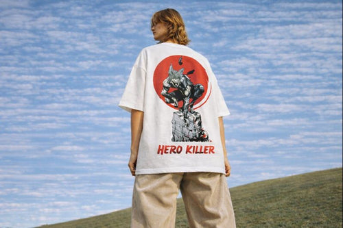 ❤️ OVERSIZED GRAPHIC T-SHIRT – HERO KILLER (WHITE EDITION)